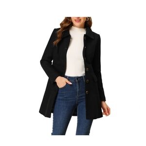Allegra K Black Trench Coat